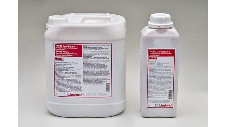 Zwei Behälter NORIT-Grundierung (1Liter und 5 Liter). 
